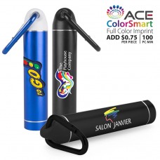 2200 mAh Portable Cylinder Powerbank with Carabiner