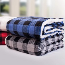 Sutterwood - Deluxe Micro Mink Sherpa Plaid Blanket