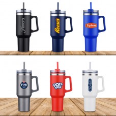 THE HIDRATOR II- 40 oz. S/S TRAVEL MUG WITH HANDLE AND STRAW