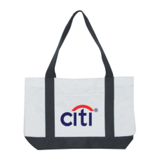 Imprinted Poly Tote with Front Pocket - Shipping and Imprint Included!