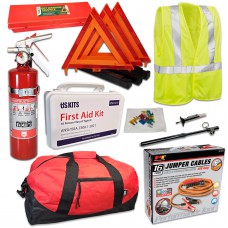 DOT OSHA Compliant Kit with 6 GA Jumper Cables and Tire Gauges