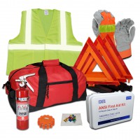 USKITS DOT Hi-Viz Kit with 1A10BC Fire Extinguishers and LED Flare