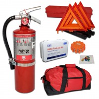 USKITS DOT Truck Kit with 5lb 3A40BC Fire Extinguisher and LED Flare