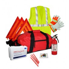 USKITS DOT OSHA Compliant Truck Safety Kit with Emergency Triangles in a Duffel Bag