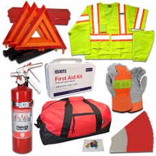 USKITS DOT Highway Truck Kit with Class 3 Vest with 2.5lb 1A10BC Fire Extinguisher and C2 Tape