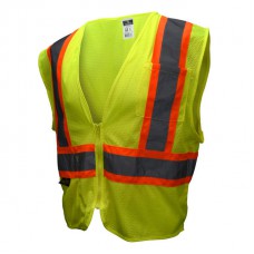 Imprinted Economy Type R Class 2 Green Safety Vest - Two-Tone Trim