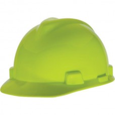 MSA V-Gard® Standard Slotted Cap w/ Fas-Trac® Suspension, Hi-Vis Yellow-Green