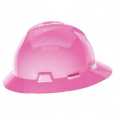 MSA V-Gard® Slotted Hat w/ Fas-Trac® Suspension, Hot Pink