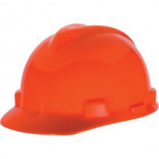 MSA V-Gard® Standard Slotted Cap w/ Staz-On® Suspension, Hi-Vis Orange