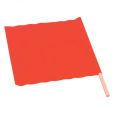  All-Weather Traffic Flag, 18" x 18" w/ 24" Dowel, Fluorescent Orange, 1/Each